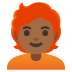 person, medium-dark skin tone, red hair